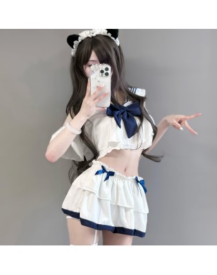 Student Uniform, Anime Style, Lingerie, Japanese Sexy Set With Bow