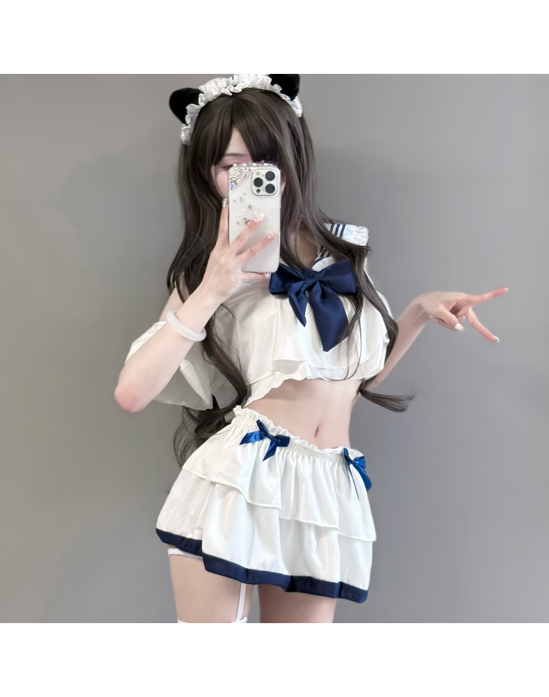 Student Uniform, Anime Style, Lingerie, Japanese Sexy Set With Bow Student Uniform, Anime Style, Lingerie, Japanese Sexy Set With Bow