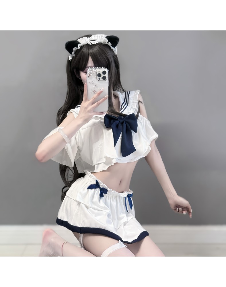 Student Uniform, Anime Style, Lingerie, Japanese Sexy Set With Bow Student Uniform, Anime Style, Lingerie, Japanese Sexy Set With Bow