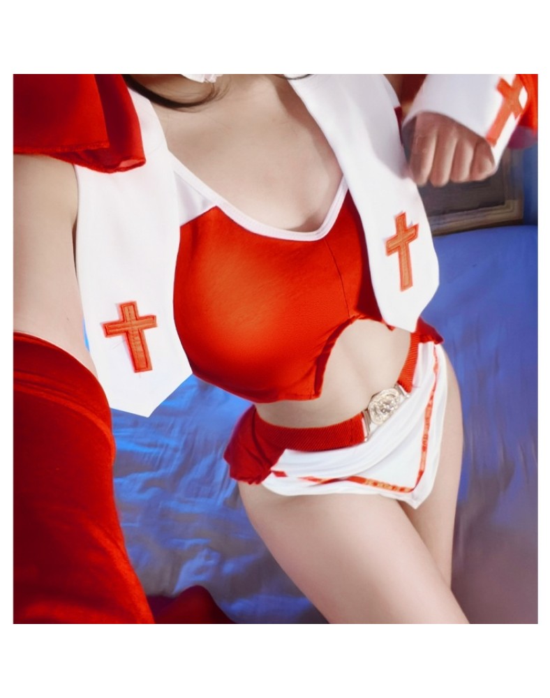 Punishment Nun Uniform Adult Cosplay Costume New Pure and Desire Set (Red) Punishment Nun Uniform Adult Cosplay Costume New Pure and Desire Set (Red)