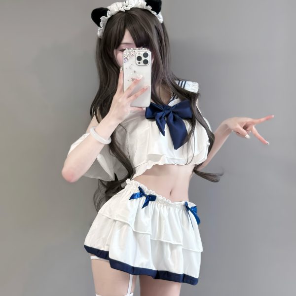 2d anime lingerie, japanese student uniform, sexy outfit